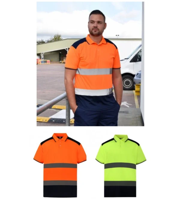 YK017 Yoko Two Tone Short Sleeve Polo Shirt